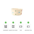 Small Cute Colored Porcelain Reusable Round Baking Bowl Manufacturers Dessert Fruit Salad Polka Dot Serving Ceramic Bowl